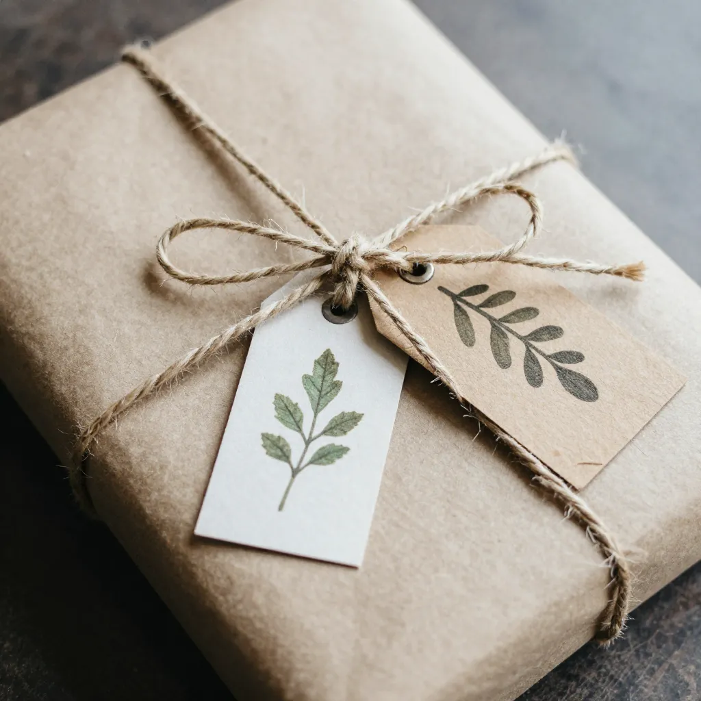 Eco-friendly gift wrapping presentation